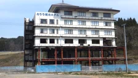 宮古市田老地区の震災遺構として保存されるホテル